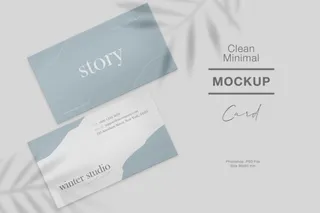 设计现代名片样机白色背景
