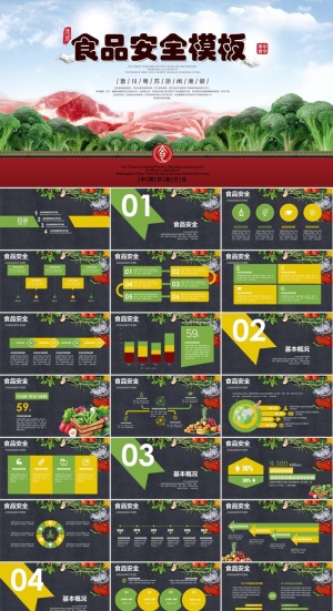 食品安全健康PPT模板ppt模版预览图