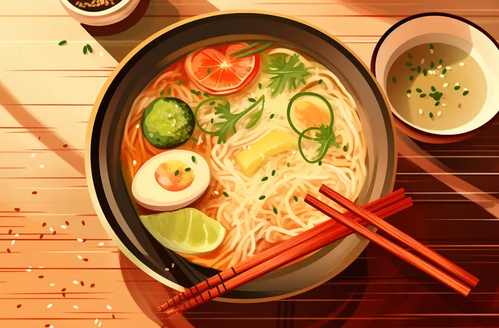 美味的面条美食插画图(4080x2688)