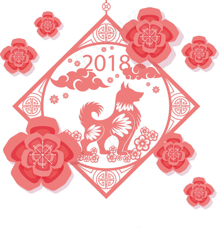 剪纸狗图片素材