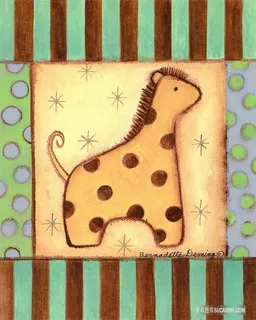 唯美卡通长颈鹿插画