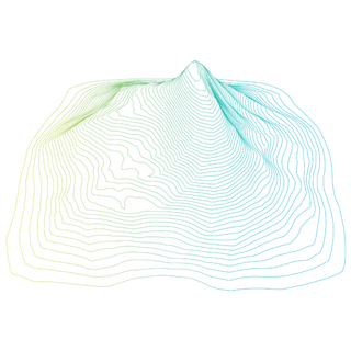 蓝色山峰渐变线条科技电商免抠png