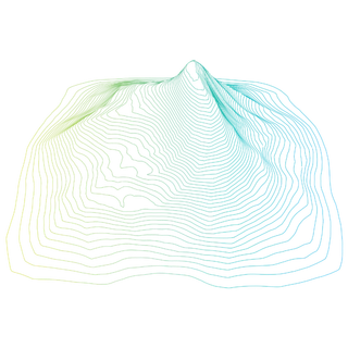 蓝色山峰渐变线条科技电商免抠png