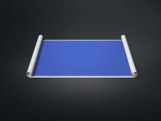 正面平铺展开的画卷 卷纸 奥运会卷轴 藏宝图 样机