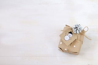 圣诞节垂直画幅场景圣诞装饰一个圣诞礼物盒(13)