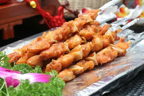 骨肉相连鸡肉串 (8)