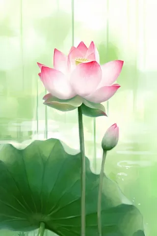 国风荷花水墨节气背景