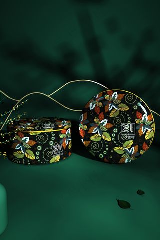 国潮风中式文包装礼盒创智能样机