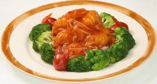 鲍汁蘑芋丝（蘑芋丝、西兰花）鲍汁口味