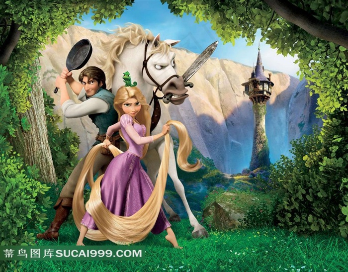 长发公主海报插画