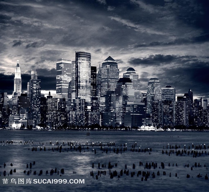 现代城市夜景高清图片