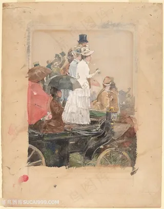 柴尔德油画唯美贵妇装饰画