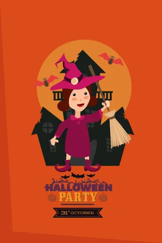 万圣节小鬼捣蛋儿童矢量插画扁平