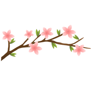 春天浪漫粉红色樱花手绘樱花梅花桃花花朵图片PNG免扣素材