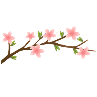 春天浪漫粉红色樱花手绘樱花梅花桃花花朵图片PNG免扣素材