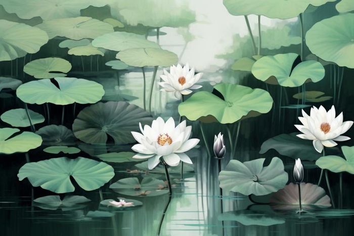 中国风水墨蜻蜓荷花节气背景