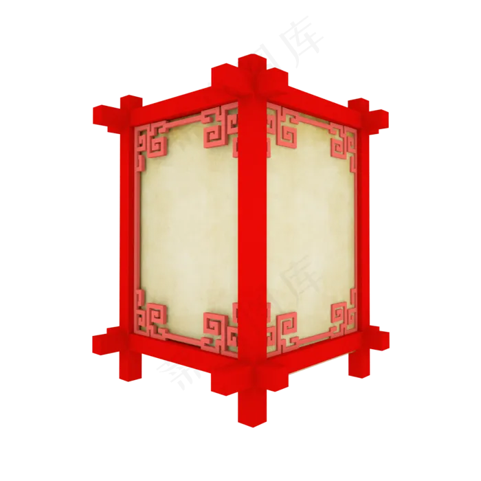 中国风 手绘 卡通元素 传统 复古红 灯笼装饰 PNG 免抠 