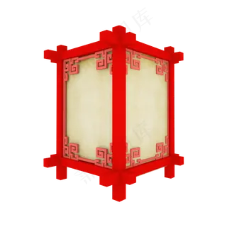 中国风 手绘 卡通元素 传统 复古红 灯笼装饰 PNG 免抠 