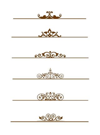 欧式边框花纹分割线矢量可商用元素