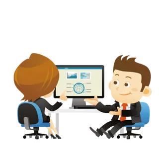 人物交流商务卡通