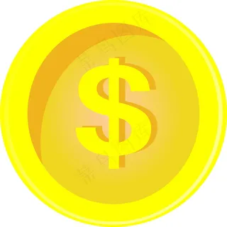 黄色美元图标图片