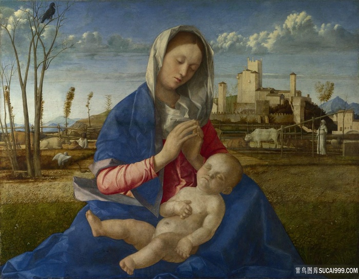 乔瓦尼-贝里尼，牧场圣母玛利亚油画图片