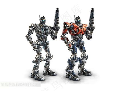 两个拿枪的机器人素材
