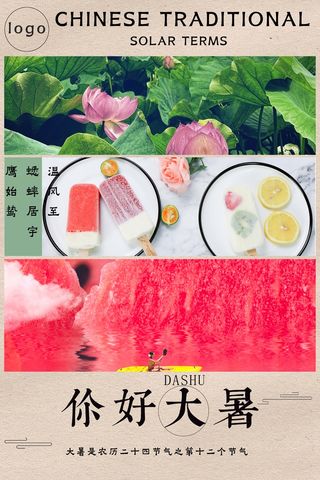 夏季大暑节气宣传海报