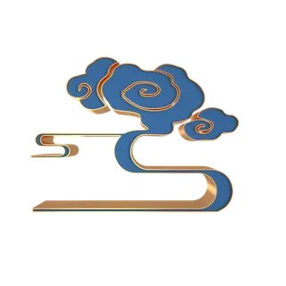 大气中国风祥云国潮风金边立体云朵剪纸创意装饰元素PNG免抠素材