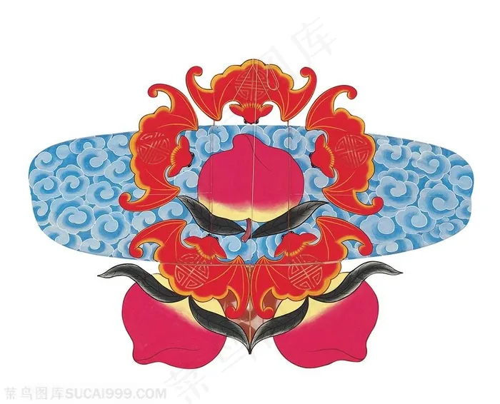 仙桃福寿祥云风筝纸鸢民俗节日图片