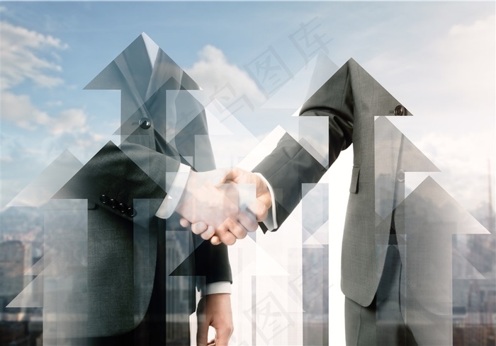 商务人士与箭头高清图片