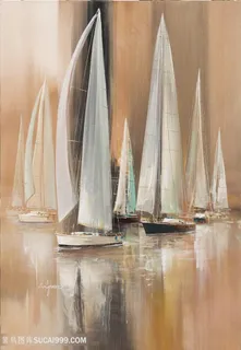 扬帆唯美油画海景装饰画