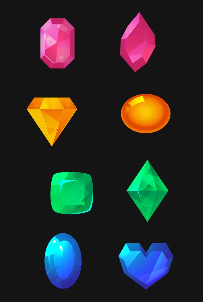 矢量游戏宝石元素ai矢量模版下载