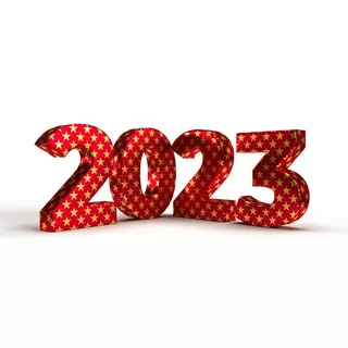 红色2023年数字免抠素材