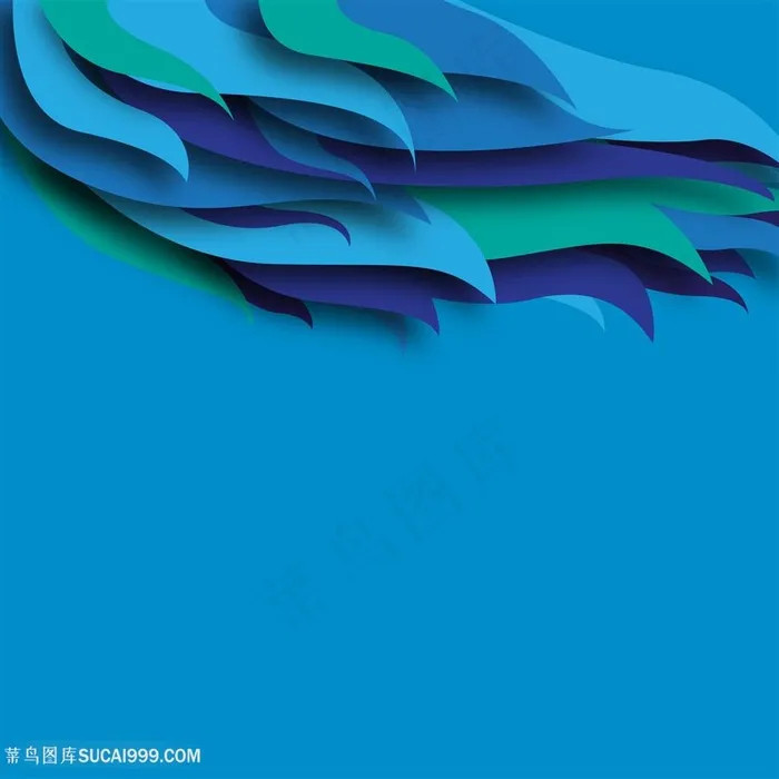 蓝色羽毛背景
