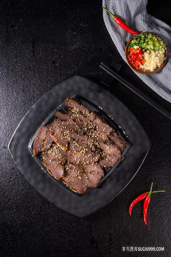 川味火锅荤菜卤香牛肉中华美食图片