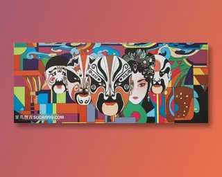 中国风戏曲脸谱艺术涂鸦