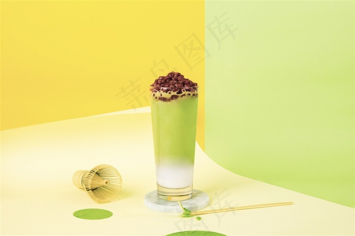 奶茶饮品图片- 红豆抹茶