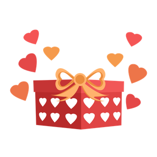 暖色系红色礼品盒装饰免扣