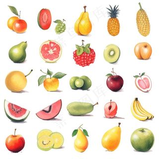 水果种类素材卡通插画免抠