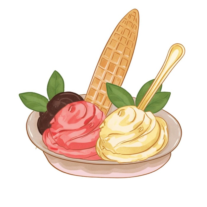 冰冻雪糕美食水彩插画(1024x1024)