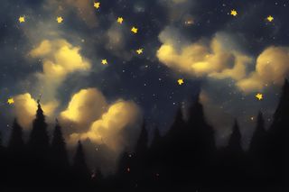 星星点点夜空卡通风壁纸