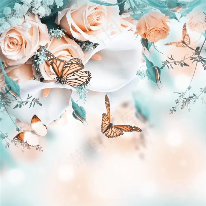 美丽的玫瑰花背景素材图片