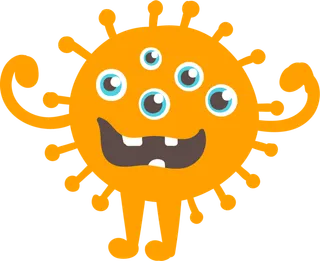 卡通可爱怪兽病毒免扣PNG素材图片 (8)