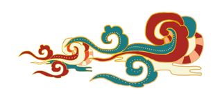 中国风中式国潮敦煌云纹祥云插画图案云朵云彩元素PSDAI设计素材