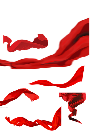 红色飘带免扣素材