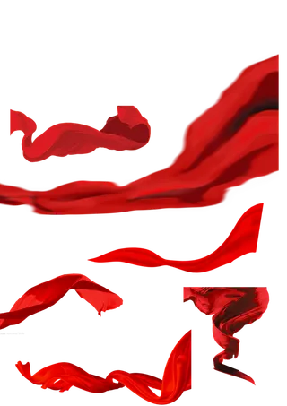 红色飘带免扣素材