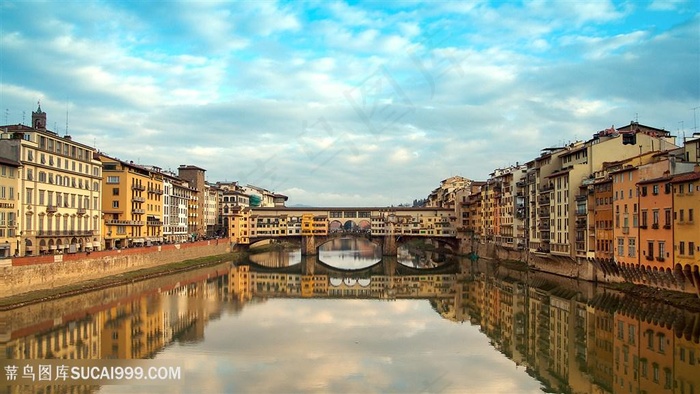 水上建筑风景画壁纸