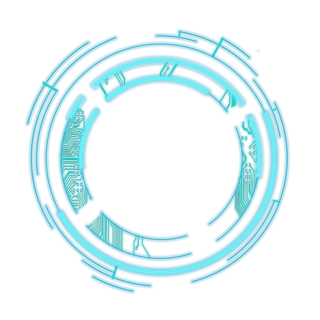 蓝绿色圆形边框科技kv主视觉