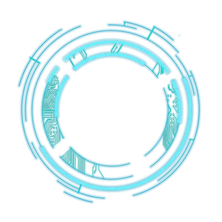 蓝绿色圆形边框科技kv主视觉